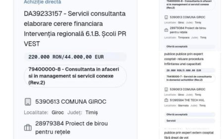 Primăria Giroc: cheltuielile pentru consultanță în proiecte sunt acoperite de finanțare