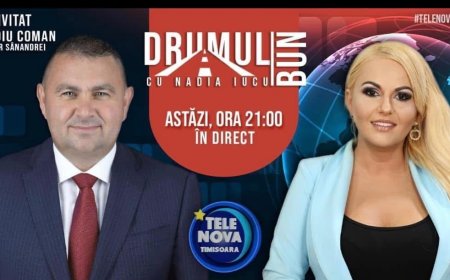 Astăzi, la ora 21:00, vă invităm la o nouă ediție Drumul Bun cu Nadia Iucu, emisiunea în care discutăm deschis despre dezvoltare, comunitate și direcția în care mergem împreună. Invitat va fi Claudiu Coman, primarul comunei Sânandrei.