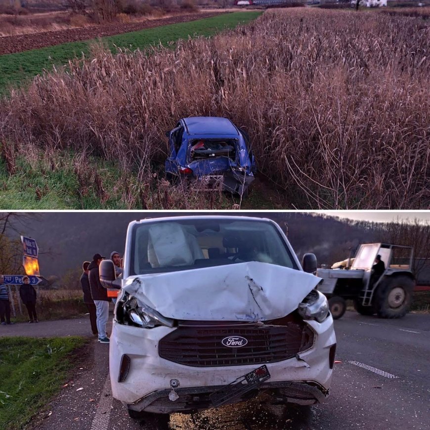 Accident pe DN7, Ilteu: o mașină a ieșit de pe carosabil