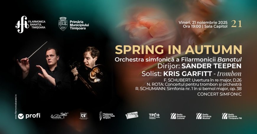 Primăvară în mijlocul toamnei la Filarmonica Banatul Timișoara: trei evenimente speciale într-o săptămână