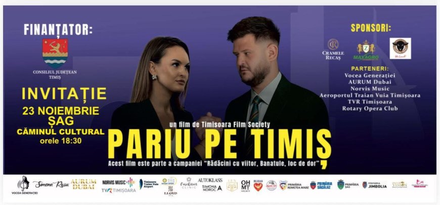 Eveniment cultural și caritabil la Șag: proiecția filmului „Pariu pe Timiș”