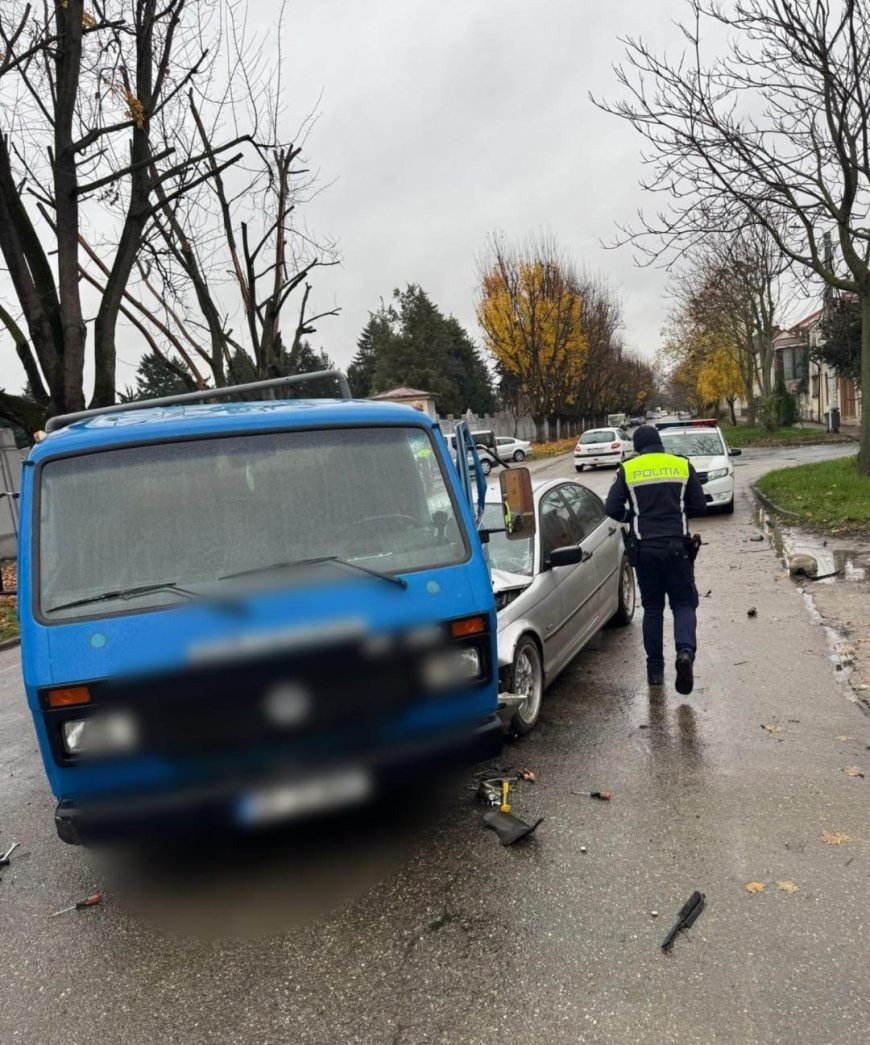 ACCIDENT ÎNTRE O MAȘINĂ ȘI O AUTOUTILITARĂ