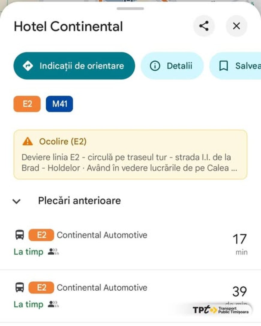 MODIFICĂRILE STPT, DISPONIBILE PE GOOGLE MAPS