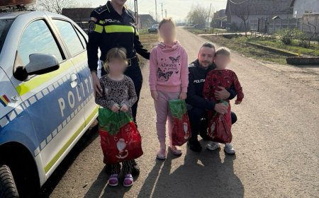 Polițiștii arădeni au adus bucurie familiilor nevoiașe