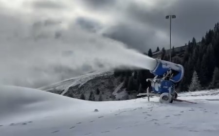VIDEO | Sezon de schi întârziat la Muntele Mic