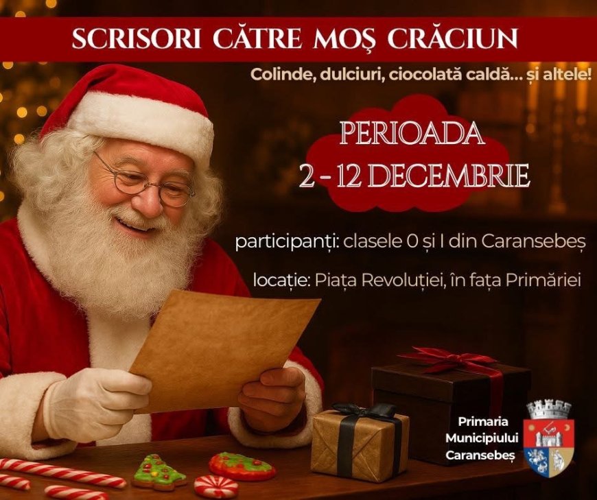 Moș Crăciun aduce surprize dulci copiilor la Caransebeș