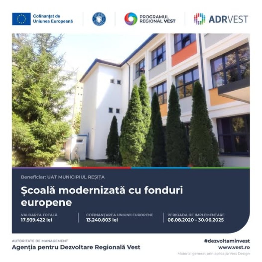 ȘCOALA GIMNAZIALĂ NR.7 REȘIȚA A FOST REABILITATĂ