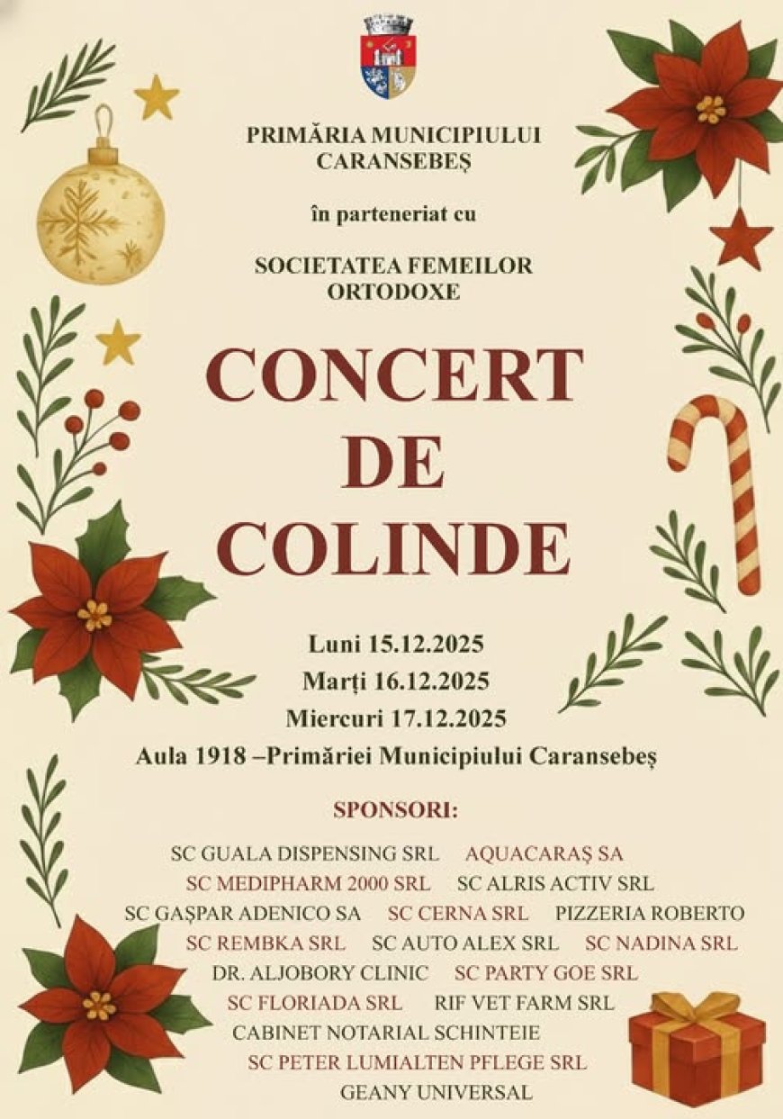 CONCERT TRADIȚIONAL DE COLINDE LA CARANSEBEȘ