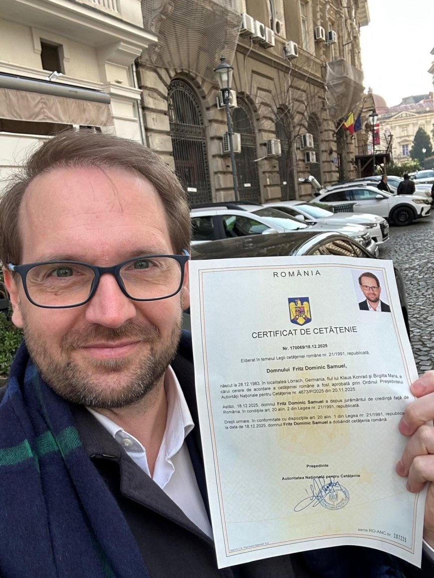 Dominic Fritz a devenit cetățean român