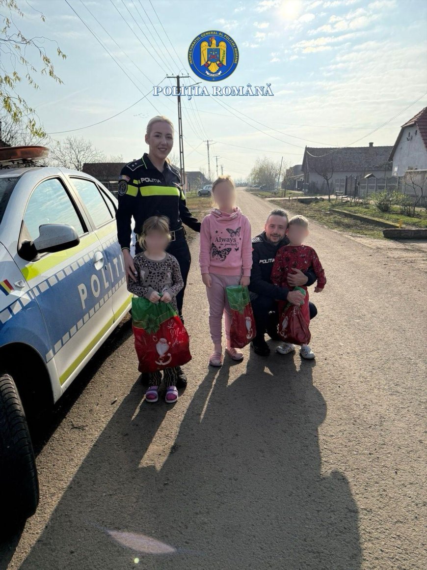 Polițiștii arădeni au adus bucurie familiilor nevoiașe