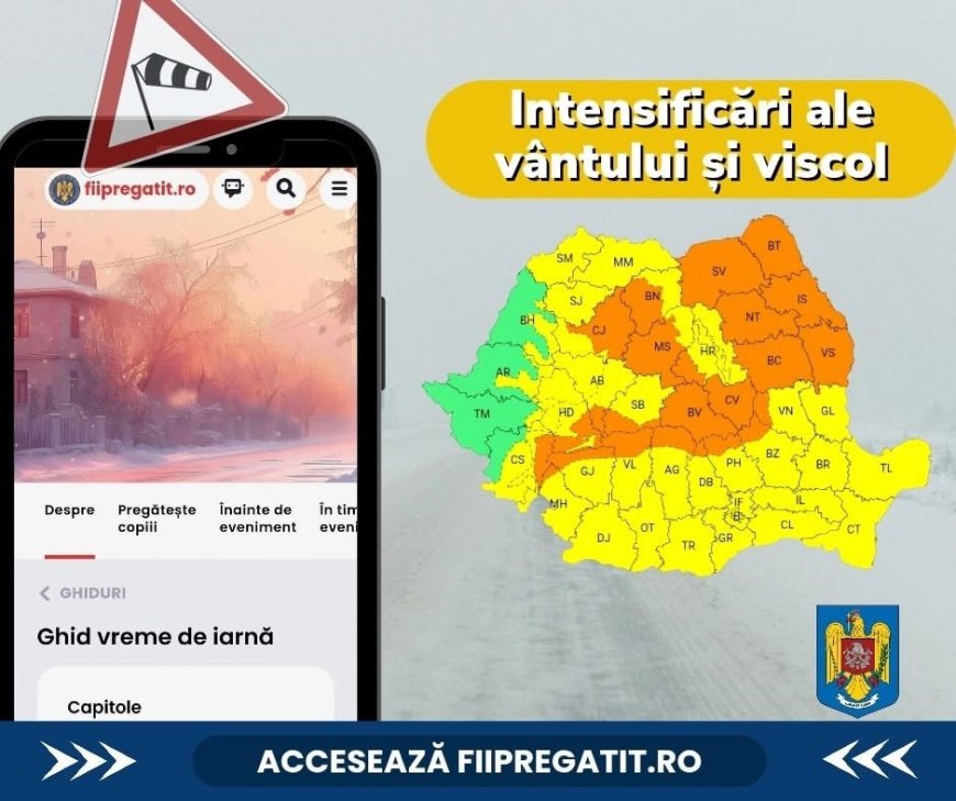 IGSU avertizează: Cod Portocaliu de viscol