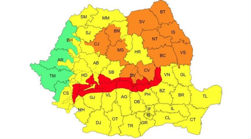 ATENȚIE – AVERTIZARE METEO - COD ROȘU