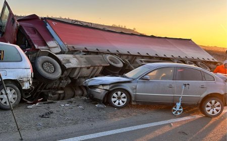 ACCIDENT MORTAL PE CENTURA LUGOJULUI: ȘOFER DE TIR A DECEDAT DUPĂ CE VEHICULUL S-A RĂSTURNAT