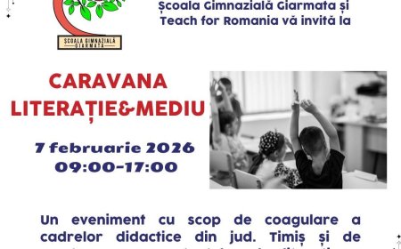 Caravana Literației și Mediu ajunge la Școala Gimnazială Giarmata