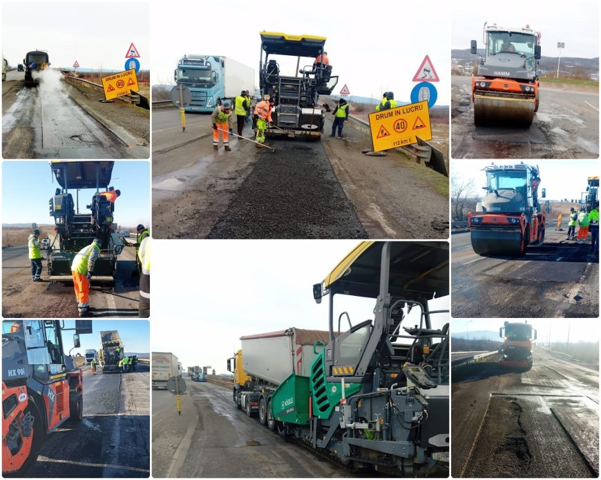 Lucrări zilnice de reparații pe Varianta de Ocolire Caransebeș