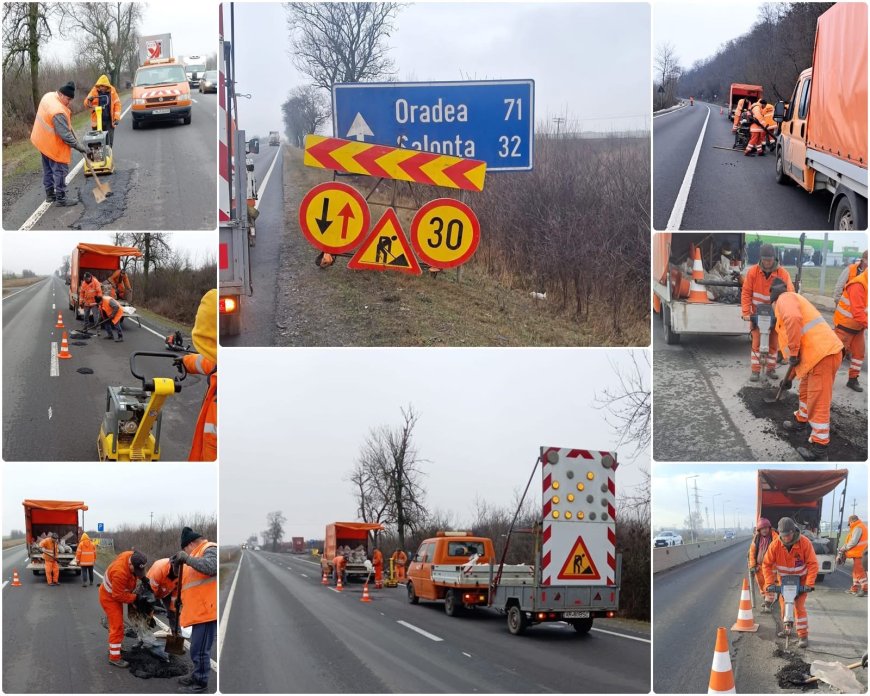 Reparații pe DN 7 și DN 79, în județul Arad