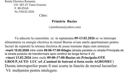 SE OPREȘTE CURENTUL ÎN SILAGIU ȘI BUZIAȘ