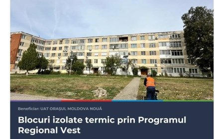 Moldova Nouă investește în eficiența energetică a Blocului nr. 8