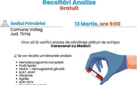 ANALIZE ȘI CONSULTAȚII MEDICALE GRATUITE LA VOITEG