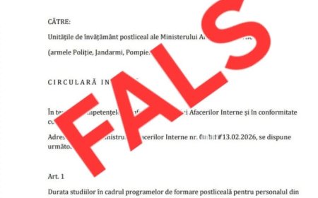 MAI avertizează: documente false despre școlile de poliție