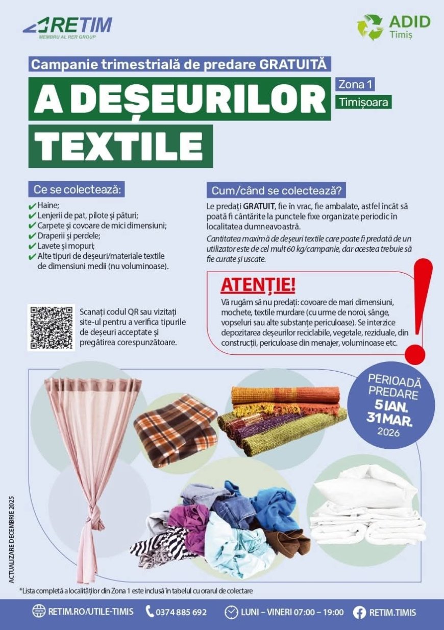 SE COLECTEAZĂ DEȘEURILE TEXTILE DIN GHIRODA