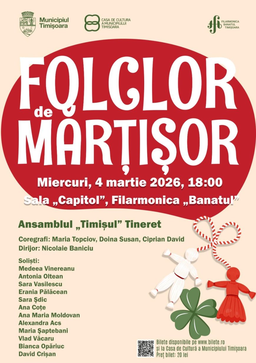 „Folclor de Mărțișor” aduce primăvara pe scena Sălii „Capitol”