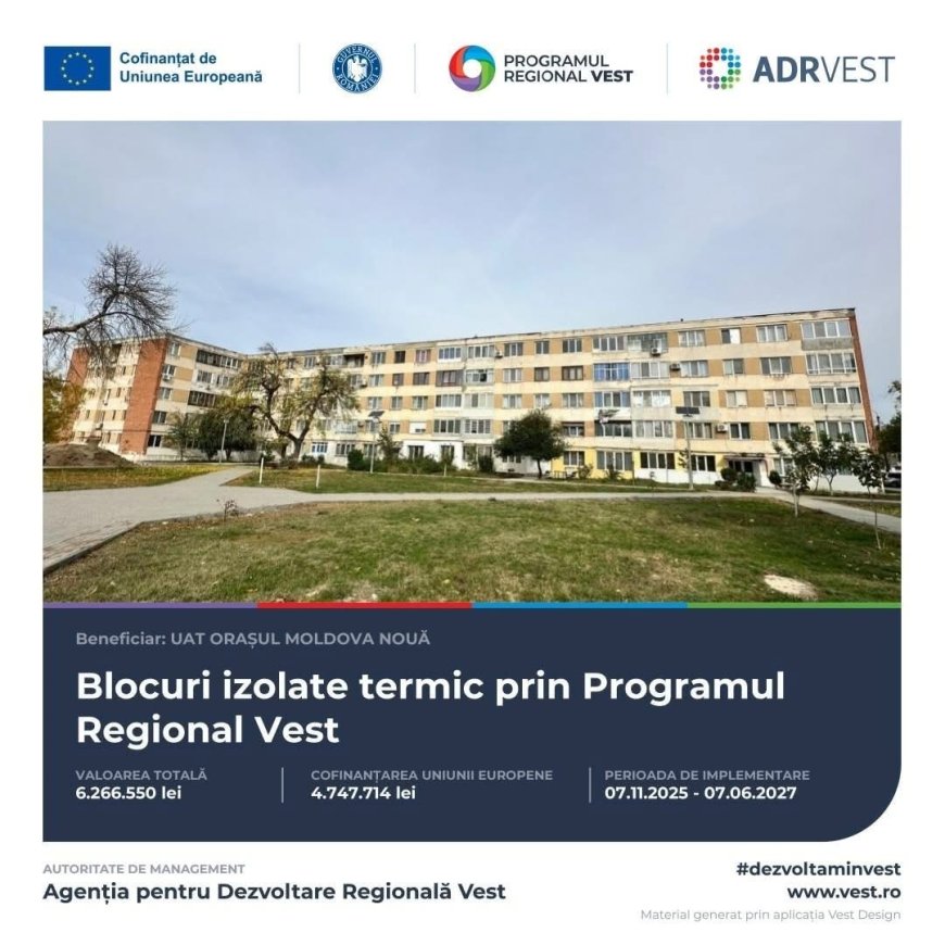 Blocul nr. 12 din Moldova Nouă intră în reabilitare energetică