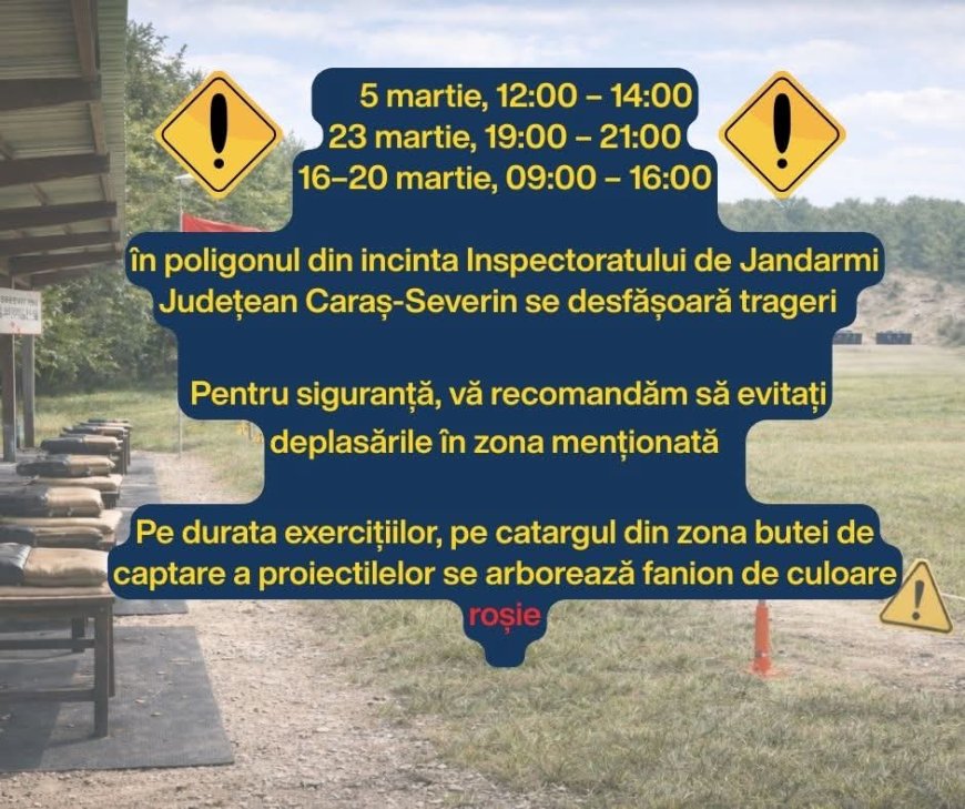 TRAGERI PROGRAMATE LA POLIGONUL DIN REȘIȚA