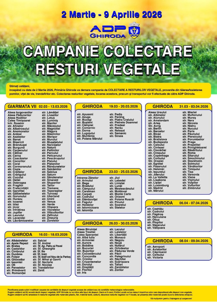 CAMPANIE DE COLECTARE LA GHIRODA