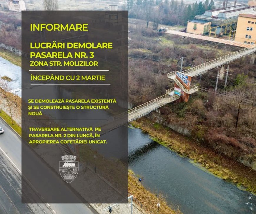 Se desființează o pasarelă peste Bârzava