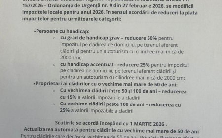 Reduceri la impozitele locale pentru persoanele cu handicap