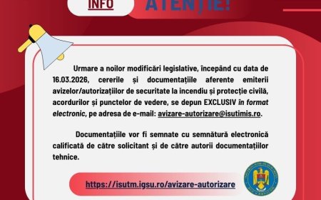 Digitalizare la ISU Timiș: Documentația pentru avize se depune exclusiv online