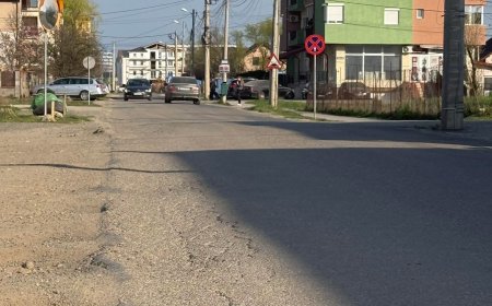 Lucrări de reparații pe strada Neptun din Giroc