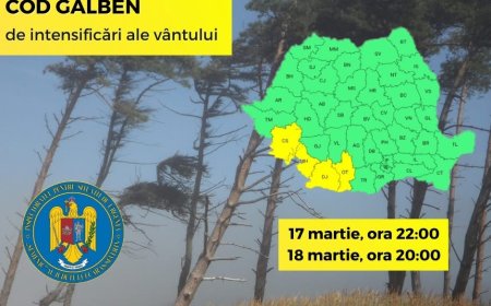 Atenționare de vânt puternic în Caraș-Severin