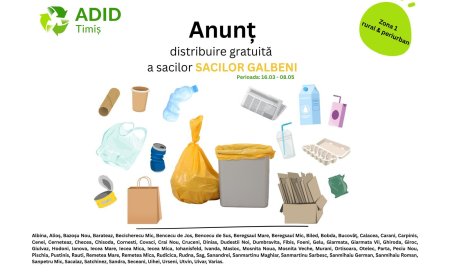 Continuă distribuția sacilor galbeni în 71 de localități din Timiș