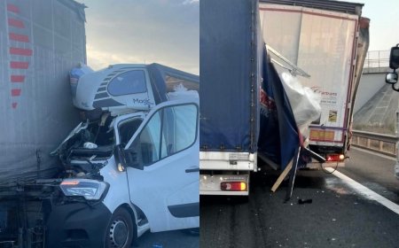 Accident pe A1! Trafic dat peste cap