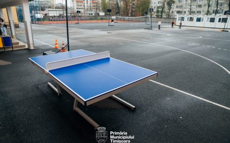 Ping-pong în pauze: 34 de mese noi în școlile și liceele din Timișoara
