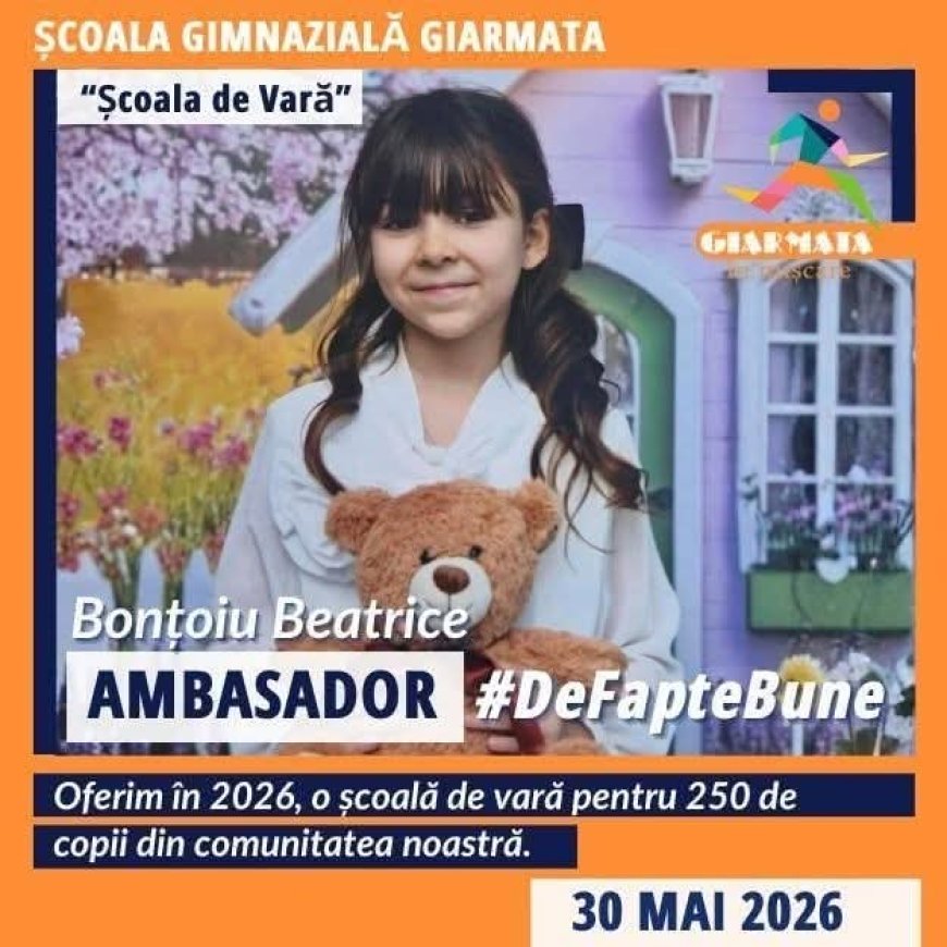 Beatrice, o elevă care este alături de colegii ei