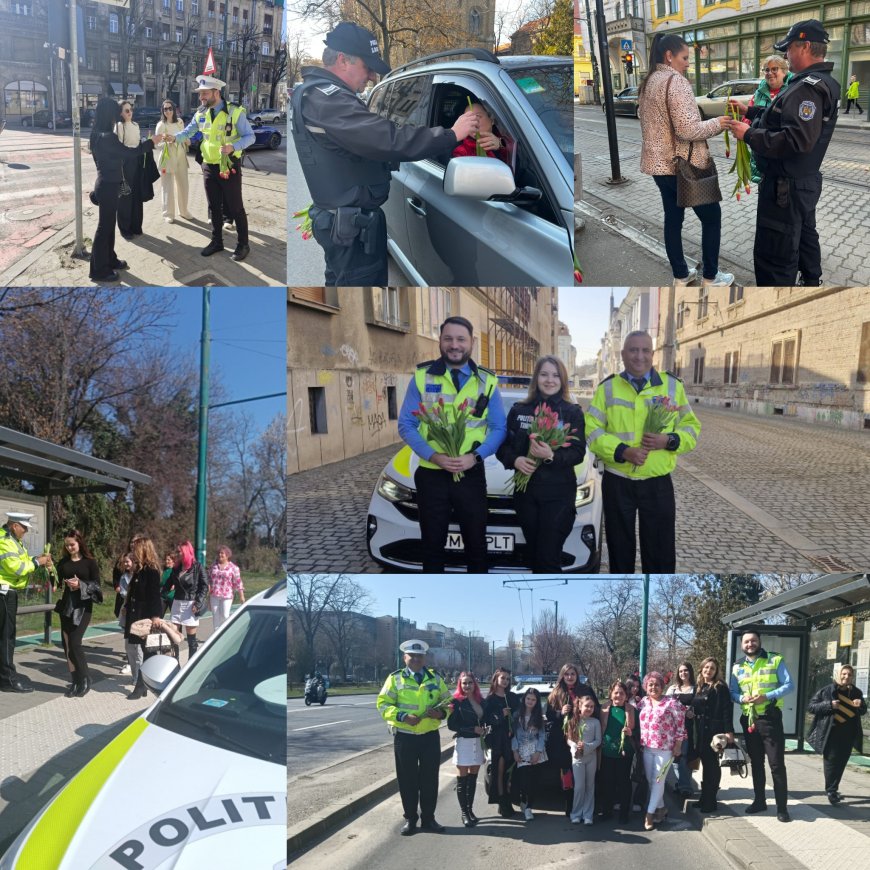 O floare în dar de la polițiștii locali