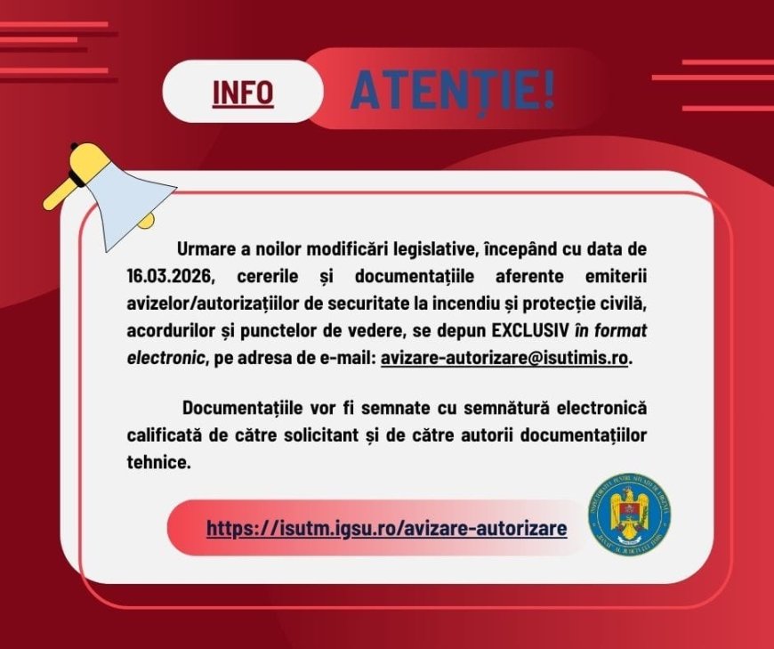 Digitalizare la ISU Timiș: Documentația pentru avize se depune exclusiv online