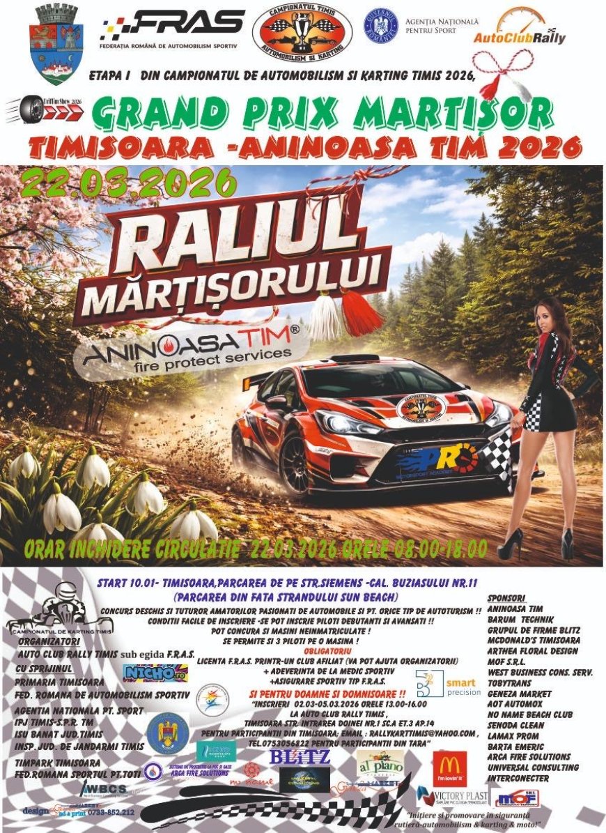 Start în Campionatul Timiș 2026 cu „Grand Prix Mărțișor”