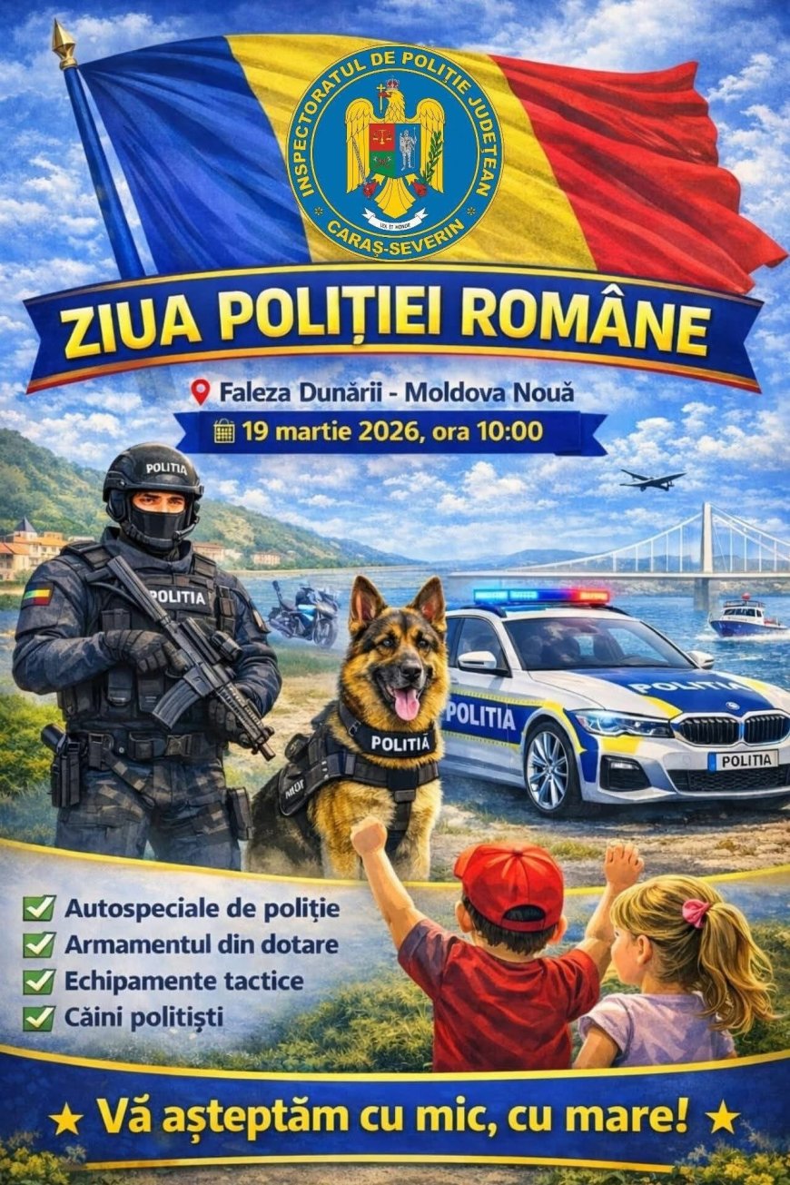 Ziua Poliției Române, sărbătorită la Moldova Nouă pe faleza Dunării