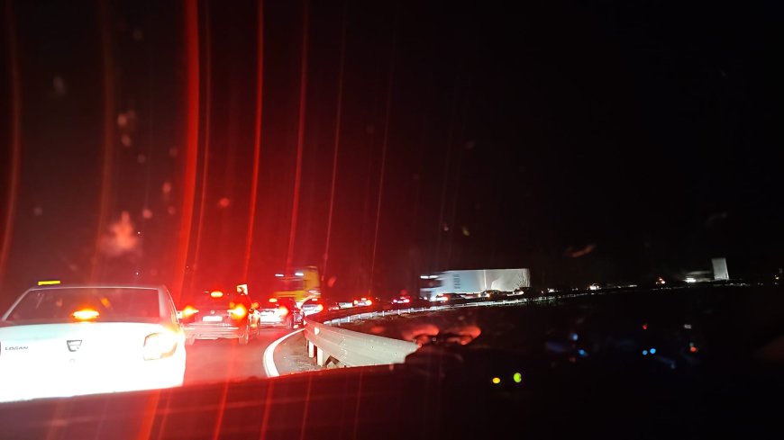 Trafic blocat pe DN68A, în zona Coșava, spre Deva
