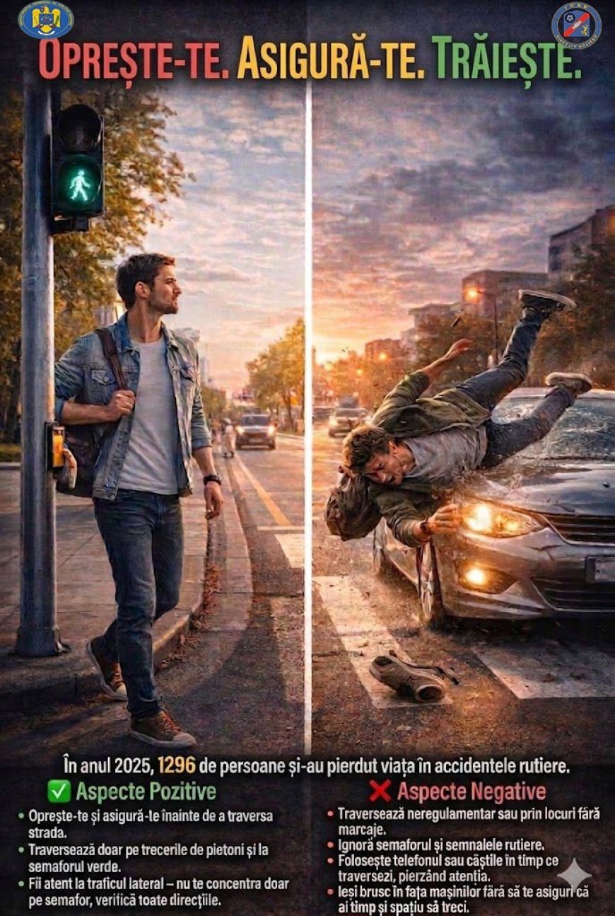 Acțiuni ale poliției pentru siguranța pietonilor în Caraș-Severin