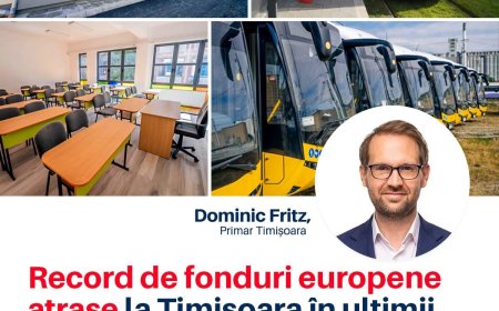 Timișoara atrage fonduri europene record: 450 de milioane de euro investiți în dezvoltarea orașului