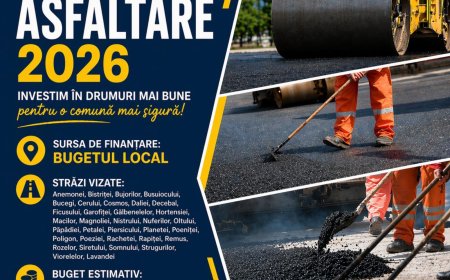 Licitație pentru asfaltarea a 34 de străzi în Giroc, publicată în SEAP