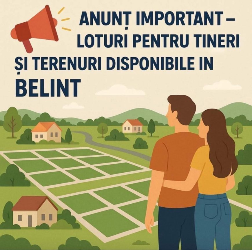 Primăria Belinț scoate la atribuire și vânzare terenuri pentru tineri și investiții