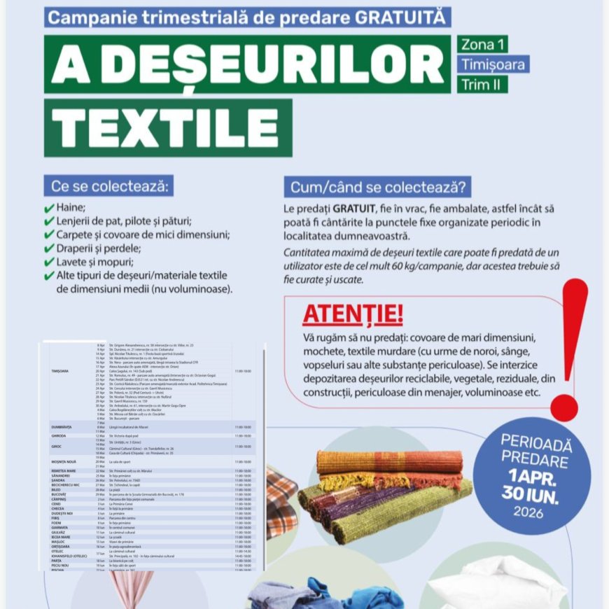 Timișorenii pot scăpa de deșeurile textile