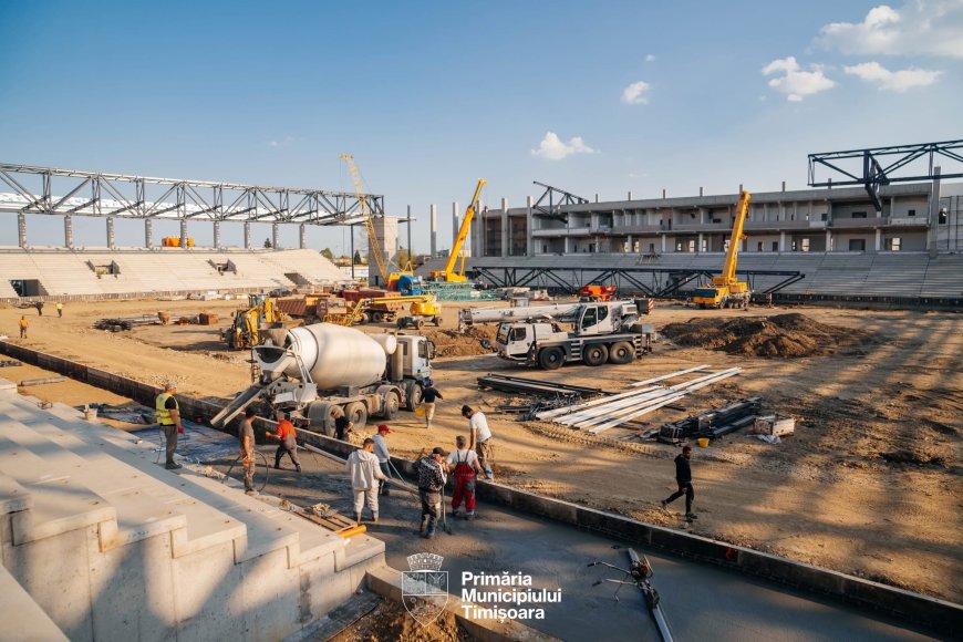 Lucrările la Arena Eroii Timișoarei avansează