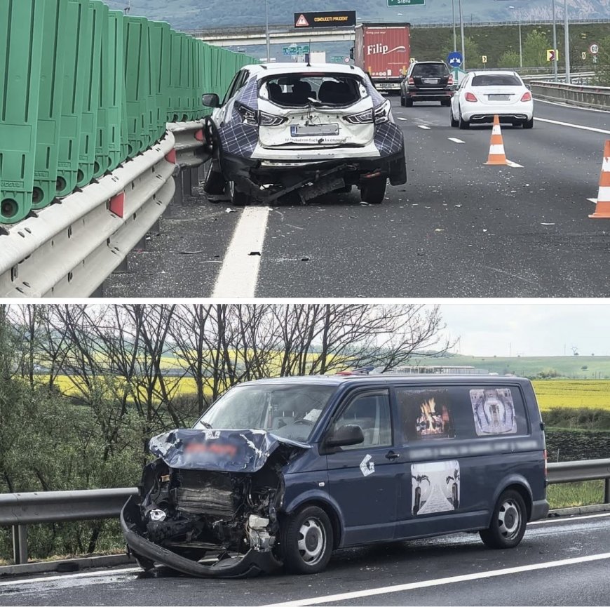 Trafic restricționat pe A1, la Sebeș, după un accident rutier